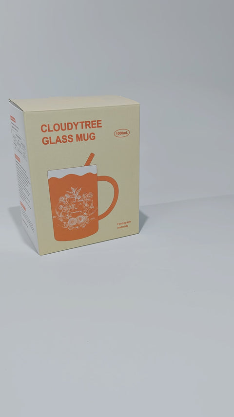 Clear Glass Mug with Straw Lid